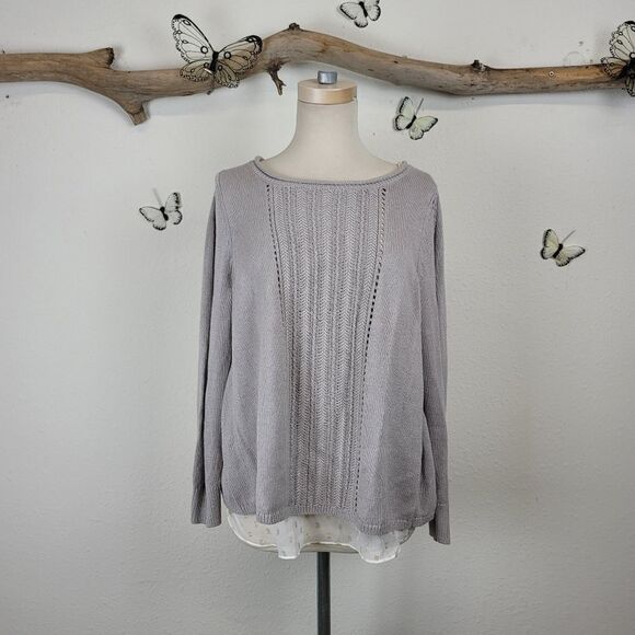 Lucky brand crochet style over semi sheer lining - Picture 2 of 14